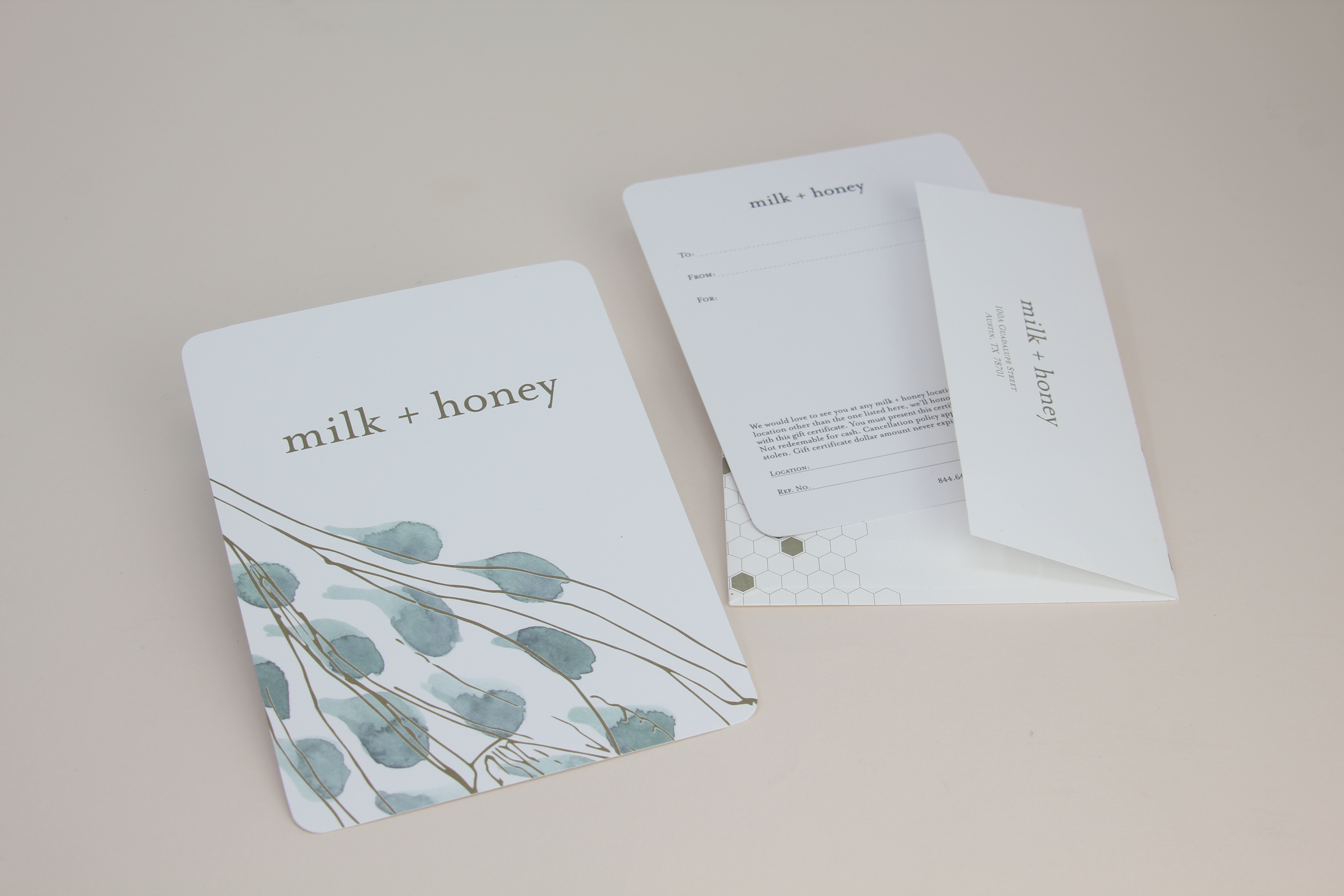 Mail a milk + honey Gift Certificate